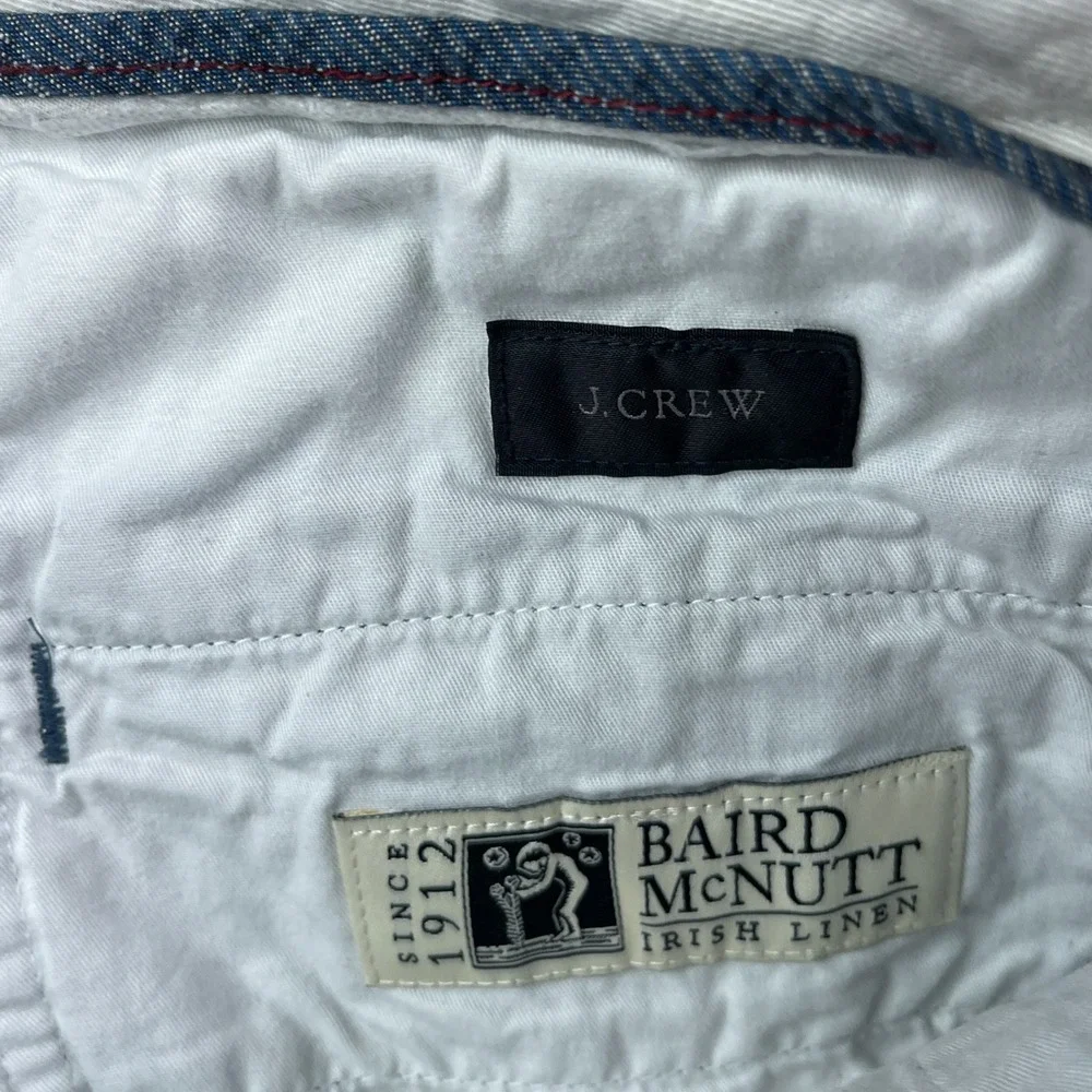 J Crew Pants Mens 32x34 Blue 484 Slim Fit Baird McNutt Irish Linen Cotton Chino